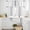 Gray, variant on Grey Vertical Striped Kitchen Curtains Sets for Windows 36 Inch Length, White Modern Simple Geometric Rod Pocket Window Treatments Tier Curtains and Valances Set for Bedroom/Bathroom