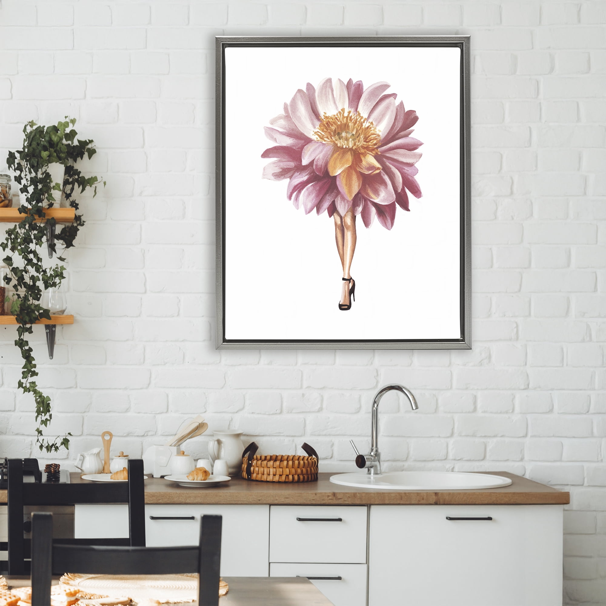 Stupell Industries Glam Floral Walkway Gray Framed Floater Canvas Wall Art, design by Svetlana Aleynikova
