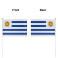 thumbnail image 2 of Livetty 12PCS - Uruguay Country Flag 5.5x8.2 inch Plastic Stick Polyester Fabric Stitched Edges Hand Held Mini Small Flags, 2 of 6