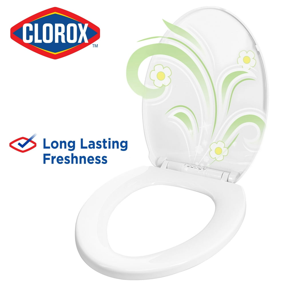 Clorox Antimicrobial Elongated Stay Fresh Scented Plastic Toilet Seat