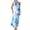 Light Blue, variant on Women's One Shoulder Printed Dress with Slit Tied Asymmetrical and Ruffled Design Made with 100% Polyester Fabric