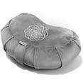 thumbnail image 1 of Cojín de Meditación Hihealer en Forma de Media Luna con Cáscaras de Alforfón Gris, 1 of 7