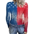 thumbnail image 4 of Iaqnaocc 4th of July Sexy Tops for Women Patriotic Long Sleeve Vintage American Flag Stars T-Shirts Slim Fitted Fashion Tees Blouses Casual Round Neck Spring Day Tee Top Royal Blue XXL, 4 of 5