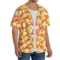 thumbnail image 4 of Xecao offers the Orchids Flowers for Men's Casual Short-sleeved Shirt, a button-up collared shirt with a pocket, perfect for beach vacations and yacht travel in the Small size., 4 of 7