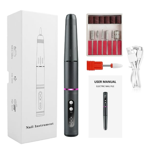 Innens Adjustable Speed Cordless Nail Drill with 7 Heads & Nail File Set