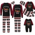 thumbnail image 1 of Pijamas familiares a juego de Navidad, conjunto de pijamas de Reno negro, Dachshund a través de la nieve, 1 of 3