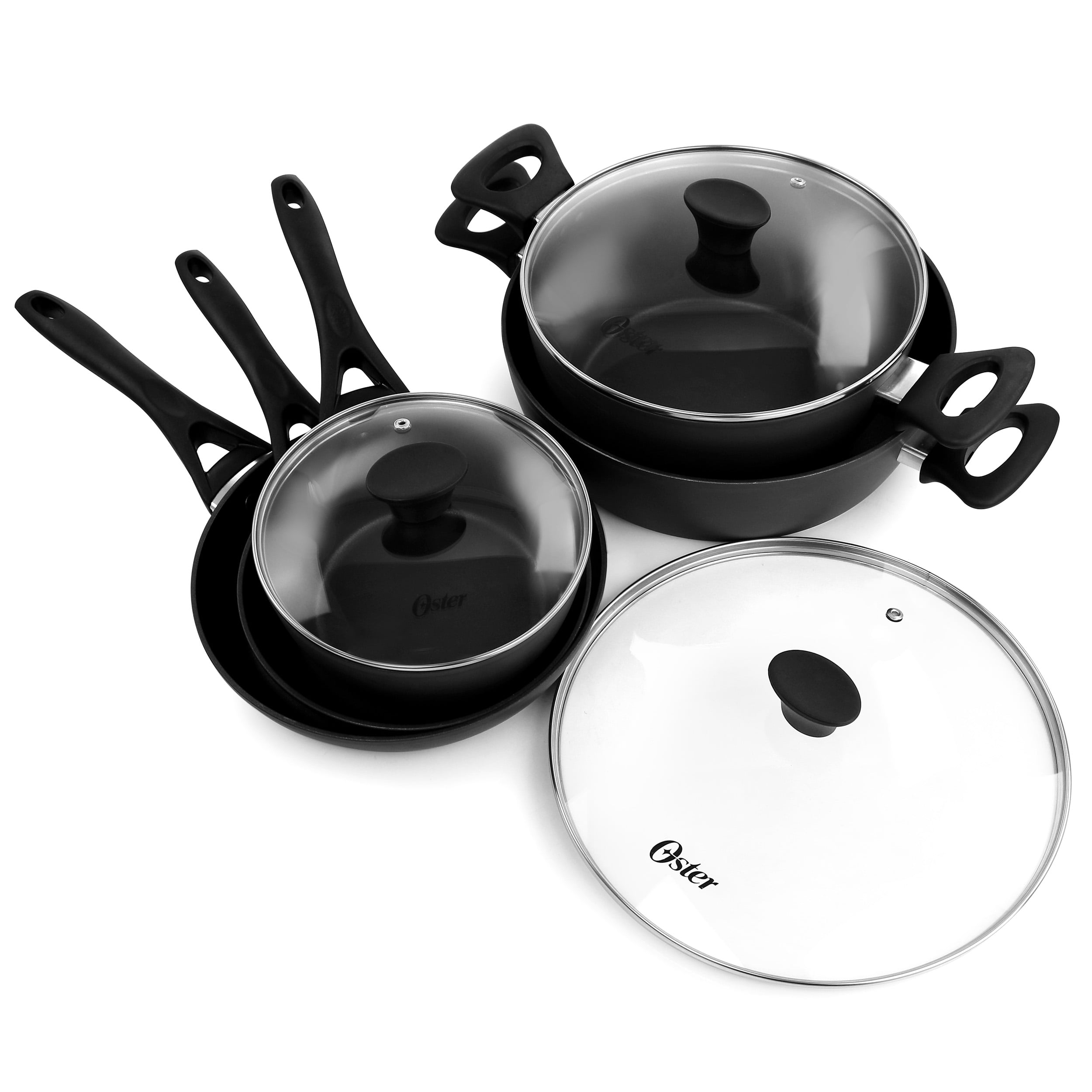 Oster 10-Piece Non-Stick Aluminum Cookware Set in Black and Grey Speckle  985115262M - The Home Depot
