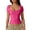 Hot Pink #1, variant on Womens Square Neck Shirts Double Lined Top Fitted T-Shirts Short Sleeve Basic Tee 2024 Summer Outfits Going Out Tops Light Brown M