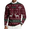 thumbnail image 5 of Stamzod Sweatshirts for Men 2025 Trendy Fashion Vintage Reindeer Christmas Sweatshirt Holiday Xmas Pullover Crewneck Tops for Men Wine R XXL, 5 of 6