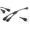 thumbnail image 7 of 2 Way Power Splitter and 1' Extension Cord - 1 to 2 Cable Strip with 3 Pronged Outlet and Y Style Extension Cord – 5 Pack - Black - SJT 16 AWG – by, 7 of 7