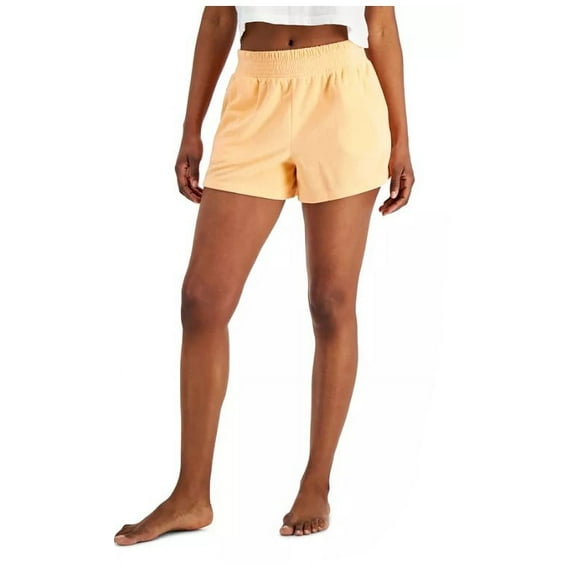 Jenni Smocked-Waist Terry Cloth Short-Juice Melon-Medium