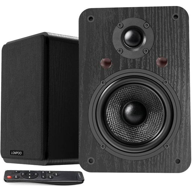 Altavoces LONPOO Bluetooth 60 W, 4 pulgadas, woofer, 1 pulgada, tweeter