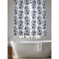 thumbnail image 5 of Blue Floral Sheer Curtains 72 Inch Length 2 Panels Set Window Treatments, Abstract Watercolor Flower Leaf Plant Rod Pocket Semi Curtains for Living Room/Bedroom/Kitchen Décor, 104"W x 72"L, 5 of 7