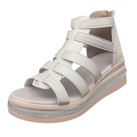 

Blphud Sandles Wedge Sandals for Women Womens Sandals Platform Sandals Women Many Band Open Toe Ankle Strap Fashion Slide Sandal Women Sandals Beige 38