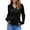 Black, variant on Long Sleeve Women Vintage Cable Knit Cardigan Zip Up Collared Sweater Coat
