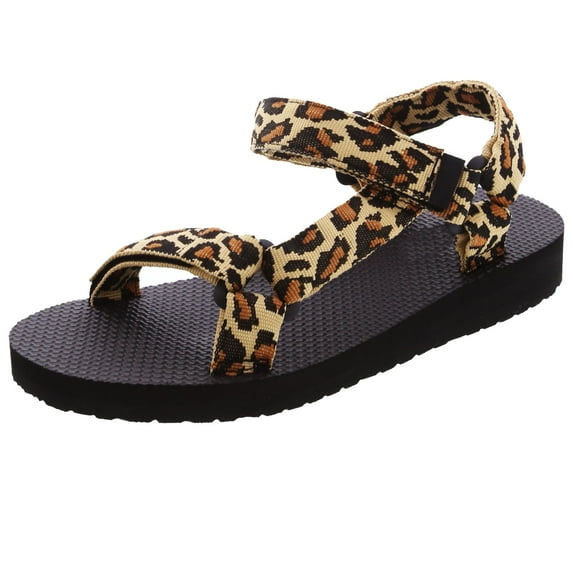 SNJ Women's Open Toe Slide Flat EVA Foam Hook and Loop Sandal