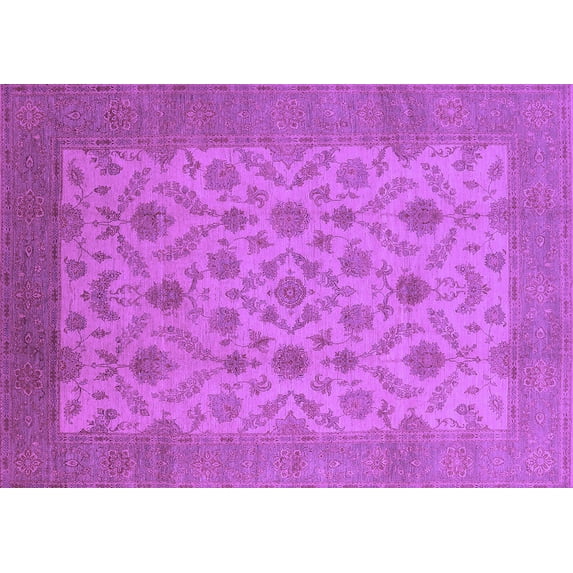Ahgly Company Indoor Rectangle Oriental Purple Industrial Area Rugs, 2' x 5'