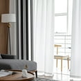 thumbnail image 4 of Black White Stripe, Sheer Curtains 96 Inches Long 2 Panels Set, Window Sheer Curtains for Living Room/Bedroom, Abstract Geometric Light Filtering Rod Pocket Curtain 52'' x 96'' x 2, 4 of 7
