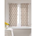 thumbnail image 3 of Modern Beige Geometric Curtains 54 Inch Length, Sheer Curtains for Bedroom Living Room Window Abstract Art Morocco Aesthetic Rod Pocket Drapes Kitchen Curtains Small Half Window 42"x54" 2 Panels, 3 of 6