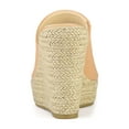 thumbnail image 2 of BLISSFUL STEP Women's Shoes Wedge Heel Open Toe Espadrille Platform Mules Nude 9, 2 of 7