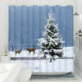 thumbnail image 6 of Ikfashoni Christmas Shower Curtain, Waterproof Fabric Snowy Winter Bathroom Curtain with 12 Hooks, 70"X69", 6 of 10