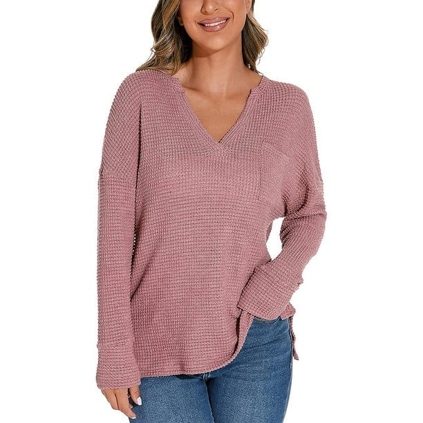 Pink waffle shop knit sweater