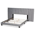 thumbnail image 3 of Baxton Studio Fiorenza King Size Gray Velvet Panel Bed with Tufted Headboard, 3 of 9