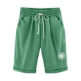 thumbnail image 1 of Pantalones casuales de lino y algodón de talla grande con estampado de cinco puntos para mujer Pompotops ulkah938095, 1 of 6