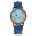 thumbnail image 1 of Cool Mini World Fashion Reloj de cuarzo Hombres Unisex Map Airplane Travel Around The World Mujeres Vestido de cuero Relojes de pulsera Sincero Hogar, 1 of 6