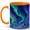 Orange, variant on Northern Lights 11oz Ceramic Mug, Aurora Mountain Night Art