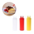 thumbnail image 3 of Botella de 3 agujeros, dispensador de condimentos, salsa de vinagre, aceite, Ketchup Cruet Bin Feliz Sencillez, 3 of 5