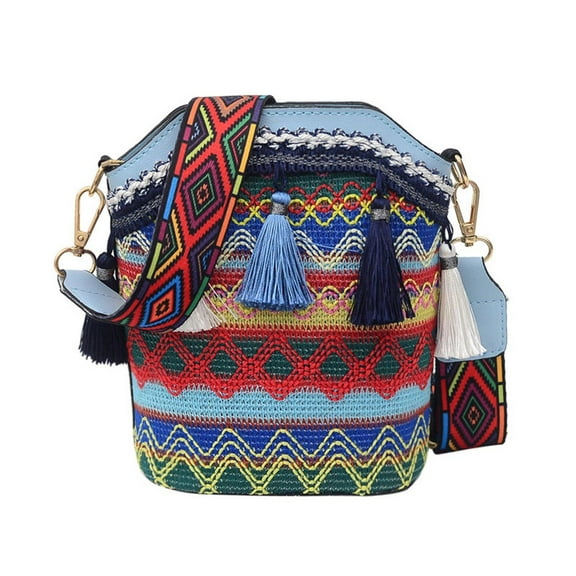 Yokua Vintage Ethnic Shoulder Bag Embroidery Hippie Tassel Tote Messenger Crossbody