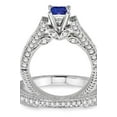 thumbnail image 2 of 2 Carat Sapphire and Diamond Antique Bridal Set Engagement Ring on 10k White Gold, 2 of 2