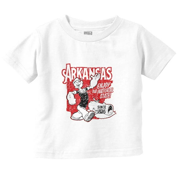 Popeye Arkansas State AR Cartoon Toddler Boy Girl T Shirt Infant Toddler Brisco Brands 6M