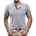 thumbnail image 3 of Camisa Henley De Manga Corta Con Gofres Para Hombre 2024, 3 of 8