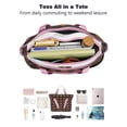 thumbnail image 4 of Tote Bag for Women - Halloween Pumpkin & Bones Pattern Shoulder Bag - Large Utility Work Duffle Bag with Zipper Handbag for Travel, Work, Sprots, 4 of 5