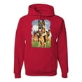 thumbnail image 1 of Wild Bobby, German Shepherd Dog Animal Pet Lover, Dog Lover, Unisex Graphic Hoodie Sweatshirt, Red, Small, 1 of 3
