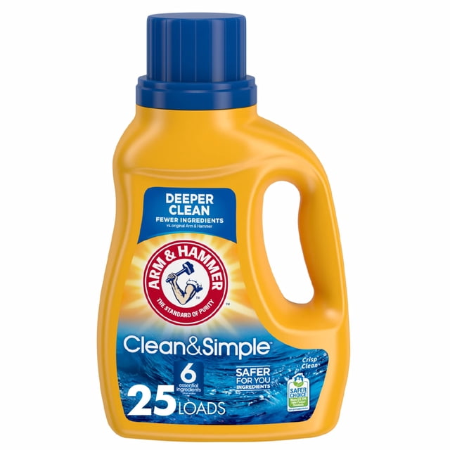 Detergente líquido para ropa Arm & Hammer Clean & Simple 1,3 L, 25 lavados