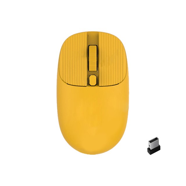 JW-219 Wireless Mouse Ergonomic Rechargeable 2.4G Computer Silent Gaming Mouse for Laptop - Yellow