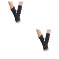 thumbnail image 4 of ZheElen 1 Pair Long Arm Cover High Elasticity Anti-skidding Jacquard Weave Less Sensitive Fingerless Gloves Mountaineering Ruffle Deep Gary 2Set, 4 of 6