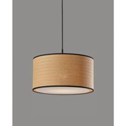 Adesso Harvest Adjustable Portable Black with Natural & Black Drum Pendant