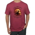 thumbnail image 1 of Wild Bobby, Firey Flaming Skull, Pop Culture, Men Graphic Tees, Vintage Heather Red, Large, 1 of 3