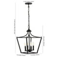 thumbnail image 3 of JONATHAN Y Camden 13" 4-Light Iron Classic Midcentury Pendant Lantern, Oil Rubbed Bronze, 3 of 8