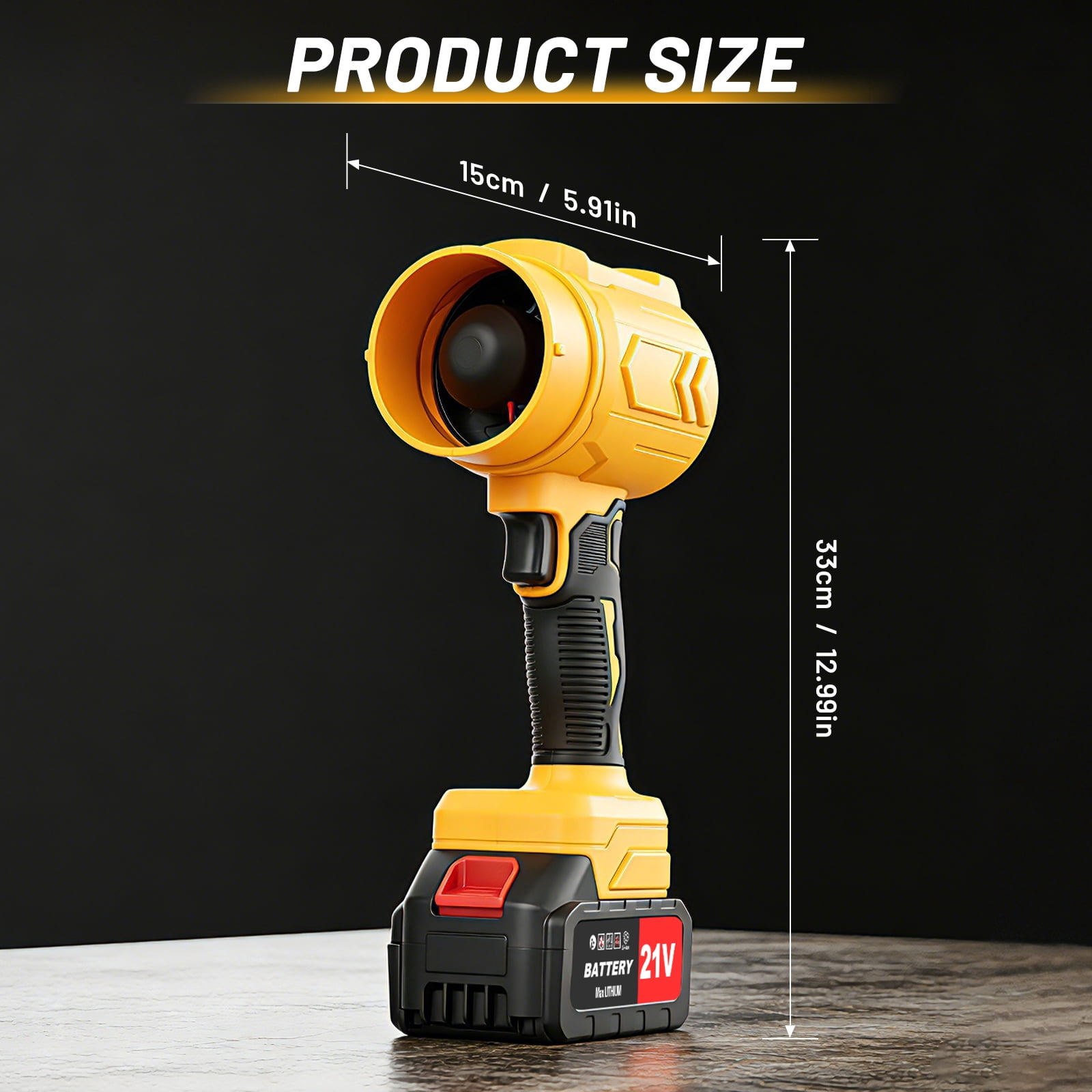 Cordless Leaf Blower, 950000 RPM Electric Leaf Blower with 2 X 4.0Ah Batteries & Charger, 110MPH Lightweight Handheld Blower for Patio Cleaning Blowing Leaves & Dust, Yellow