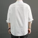 thumbnail image 2 of Camisa Cuello Mao Lino Hombre Casual Manga Larga Slim Fit, 2 of 8