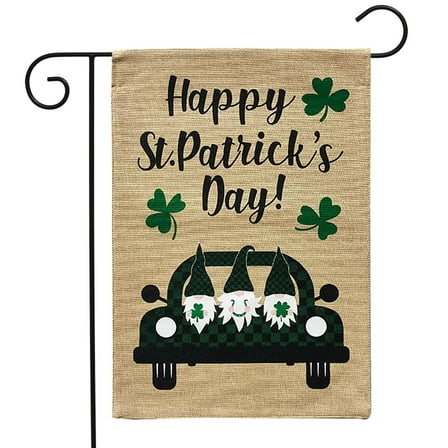 Briarwood Lane Happy St. Patrick's Gnomes Burlap Garden Flag