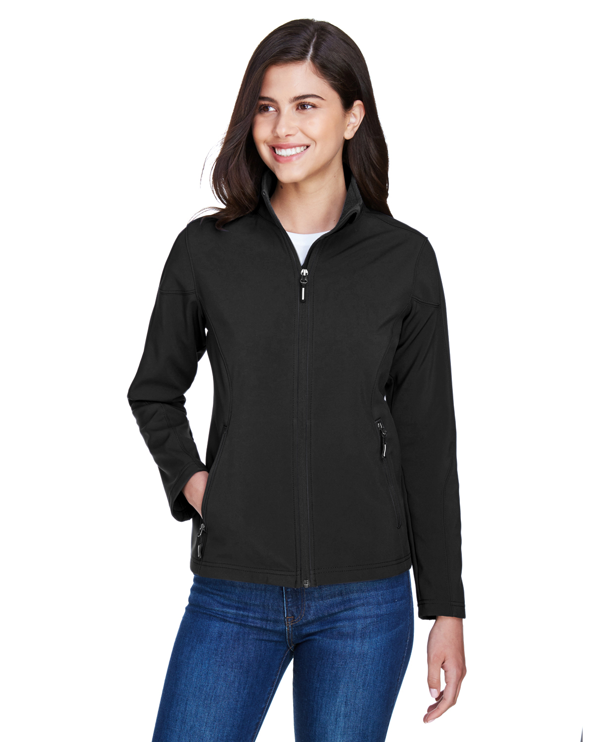 Ladies' Cruise Two-Layer Fleece Bonded Soft&nbsp;Shell Jacket - BLACK - XL - image 1 of 3