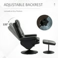 thumbnail image 3 of HOMCOM Swivel Recliner with Ottoman Reclining Chair and Footrest, Black, 3 of 9