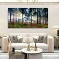 thumbnail image 5 of HFDF Nature Landscape Sunrise Tree Canvas Wall Art Wall Decoration for Living Room Forest Picture Artwork Painting Prints of Trees for Bedroom and Home Décor 10x8inch Framed, 5 of 6