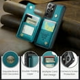 thumbnail image 6 of Mantto Case for Samsung Galaxy S21 Ultra with Card Holder, Retro PU Leather RFID Blocking Credit Card Slots Double Magnetic Clasp Flip Kickstand Shockproof Phone Cover for Galaxy S21 Ultra,Blue, 6 of 9